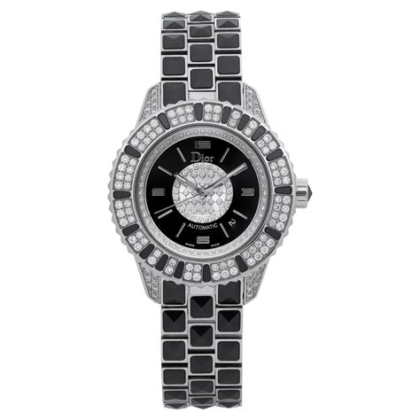 dior watch black with diamonds